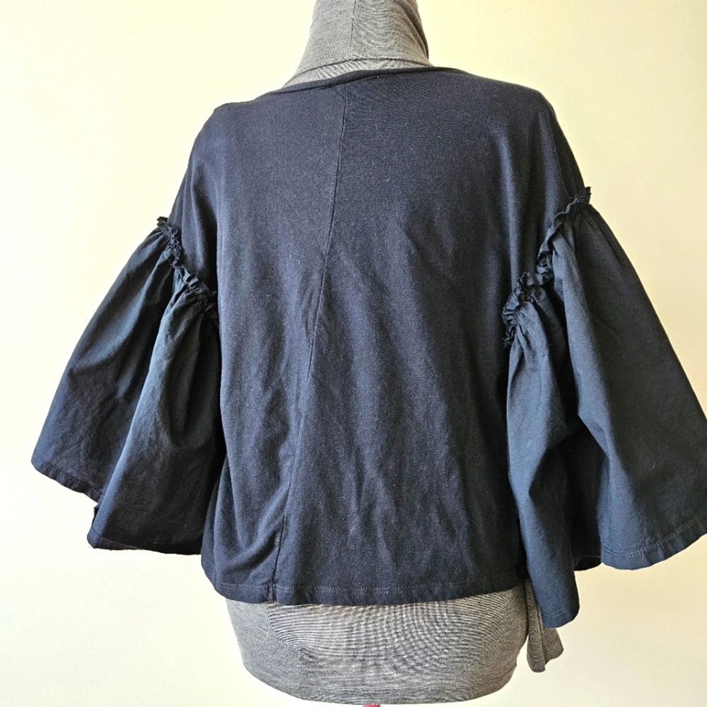 Zara Statement Ruffle Sleeve Top - Picture 5 of 9